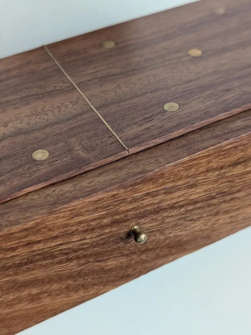 West Elm Handcrafted Brass Inlay Domino Game & Storage Box